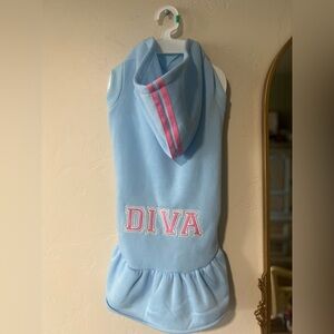 Paris Hilton Light Blue Dress with Hood W/ Diva On the Back Size L